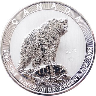 10 Unzen Kanada Grizzly 2017 gekapselt