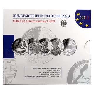 5 x 10 Euro Deutschland 2013 offizieller Folder PP