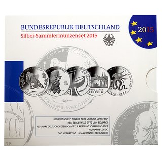 5 x 10 Euro Deutschland 2015 offizieller Folder PP