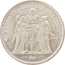 ca. 1 KG Feinsilber in Münzen zu 5 und 10 und 50 Francs Frankreich