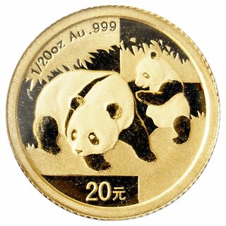 1/20 Unze Gold China Panda 2008 in Original-Folie