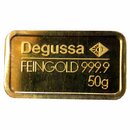 50 Gramm Goldbarren Heraeus / Degussa / Umicore / LBMA