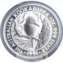 1 Unze Australien Kookaburra 1991 gekapselt