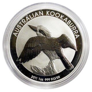 1 Unze Australien Kookaburra 2011 gekapselt