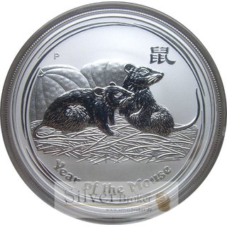 1 Unze Australien Lunar II Maus 2008 gekapselt